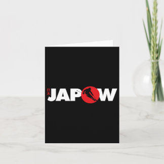 Japan Ski Shirt Japow Powder Skiing Japanese Flag  Card