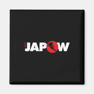 Japan Ski Shirt Japow Powder Skiing Japanese Flag Magnet