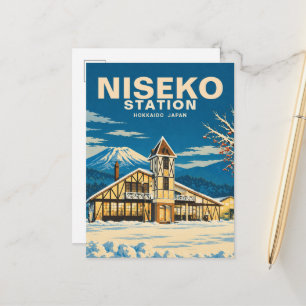 Japan Snow Culture Niseko Station ニセコ駅 ポストカード Postcard