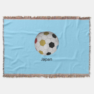 Japan Soccer Throw Blanket