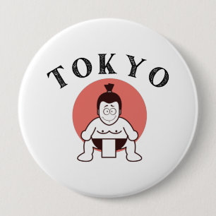 Japan Sumo Tokyo - Son of The Sun White 10 Cm Round Badge
