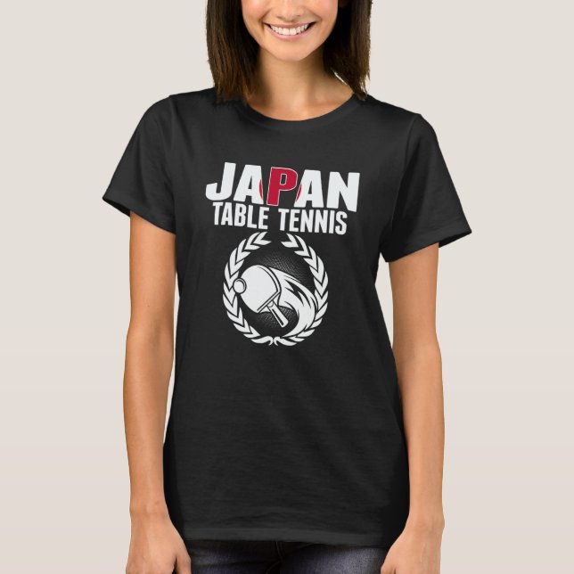 Japan Table Tennis   Japanese Ping Pong Team Suppo T-Shirt (Front)
