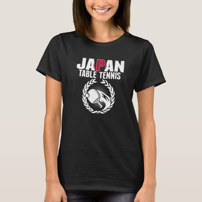 Japan Table Tennis  Japanese Ping Pong Team Suppor T-Shirt (Front)