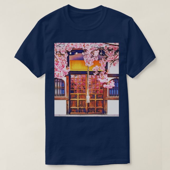 Japan Temple sakura T-Shirt (Design Front)