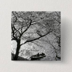 Japan, Tokyo. Cherry blossoms in the Imperial 15 Cm Square Badge