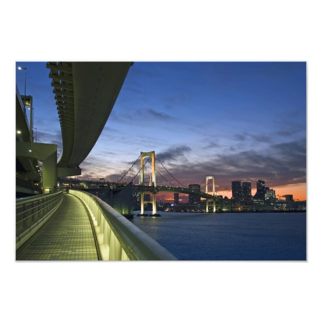 Japan. Tokyo. Rainbow Bridge in Tokyo Bay. Photo Print (Front)
