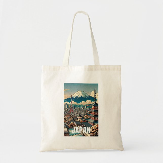 Japan Tokyo Tote Bag - Iconic Illustrations (Front)