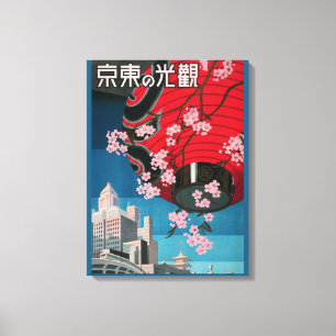 Japan Tokyo Vintage Japanese Travel Poster Canvas Print