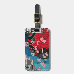 Japan Tokyo Vintage Japanese Travel Poster Luggage Tag