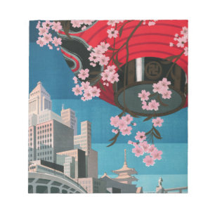 Japan Tokyo Vintage Japanese Travel Poster Notepad