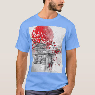 japan Tower with Cherry Blossoms and a samurai T-Shirt