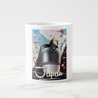 Japan Train vintage travel poster. Large Coffee Mug