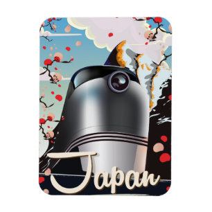 Japan Train vintage travel poster. Magnet