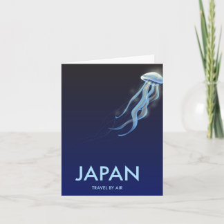 Japan "Travel by Air" Jellyfish Vacation poster Holiday Card