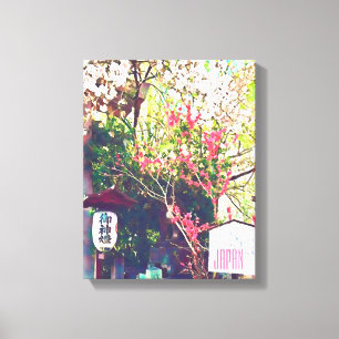 Japan travel landscape lantern sakura canvas print