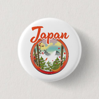 Japan travel logo 3 cm round badge