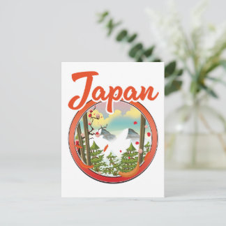 Japan travel logo invitation postcard