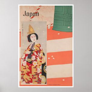 Japan Travel Poster Government Railroad Art
