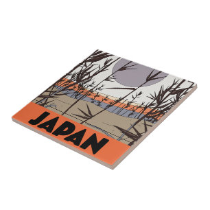 Japan travel poster tile