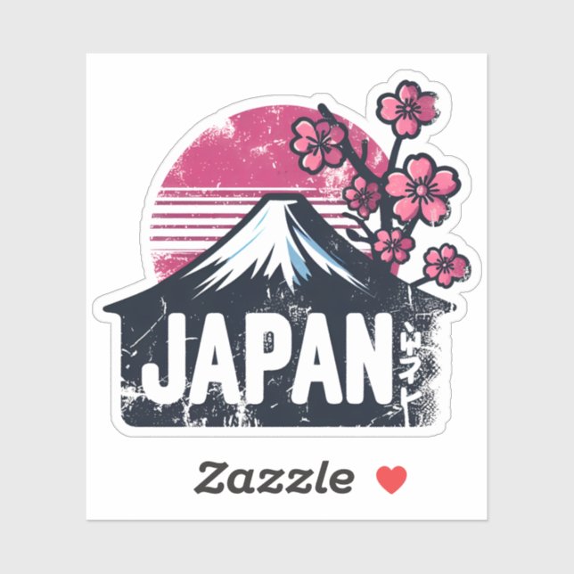 Japan Travel Sticker Design with Iconic Landmarks (Sheet)