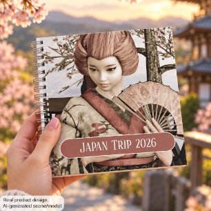 Japan Trip 2026 Vintage Geisha Sakura Art Notebook