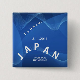 JAPAN TSUNAMI PRAY FOR THE VICTIMS 15 CM SQUARE BADGE