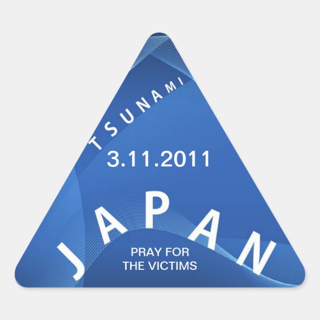 JAPAN TSUNAMI PRAY FOR THE VICTIMS TRIANGLE STICKER (Front)