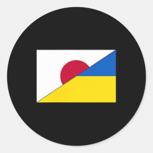 Japan Ukraine Flag Japanese Ukrainian Support Stan Classic Round Sticker