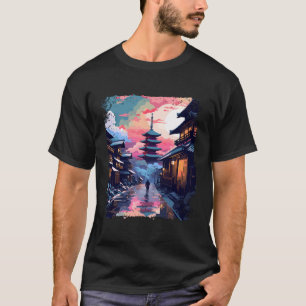 Japan Vaporwave Japanese Alps Takayama Village T-Shirt