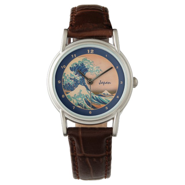 Japan & Vintage Art Great Wave off Kanagawa watch (Front)