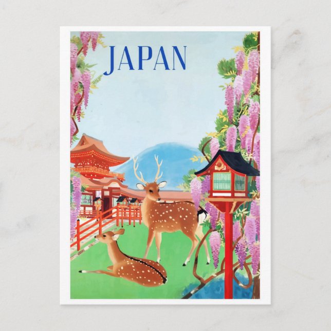 Japan Vintage Japanese Travel Poster Postcard (Front)