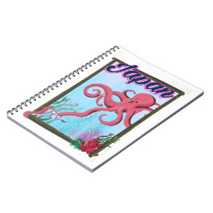 Japan vintage style travel poster notebook