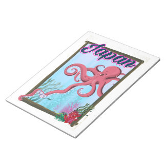 Japan vintage style travel poster notepad