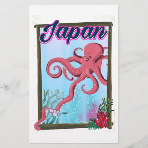 Japan vintage style travel poster stationery