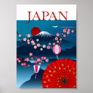 Japan Vintage Travel Poster l Mount Fuji