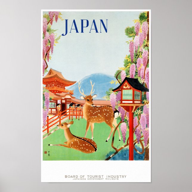 Japan Vintage Travel Poster Restored (Front)
