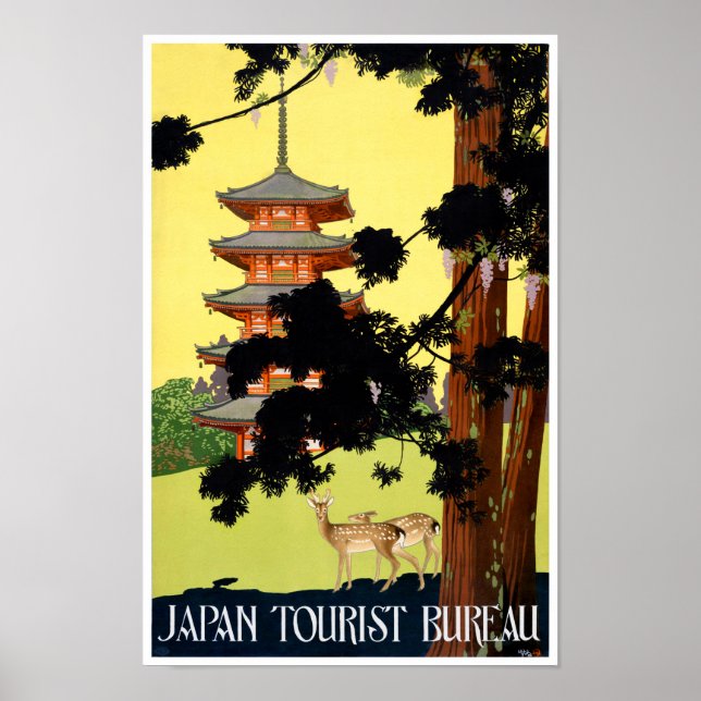 Japan Vintage Travel Poster Restored (Front)