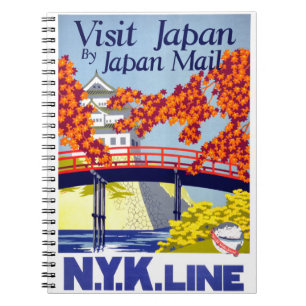 Japan Vintage Travel Poster Restored Notebook