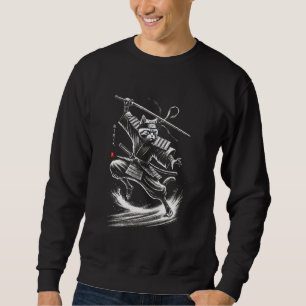 Japan Warrior Black Cat Ninja Japanese Samurai Mum Sweatshirt