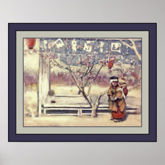 Japan Watercolor ~ “Heavy Laden” ~ 1901 ~ Poster