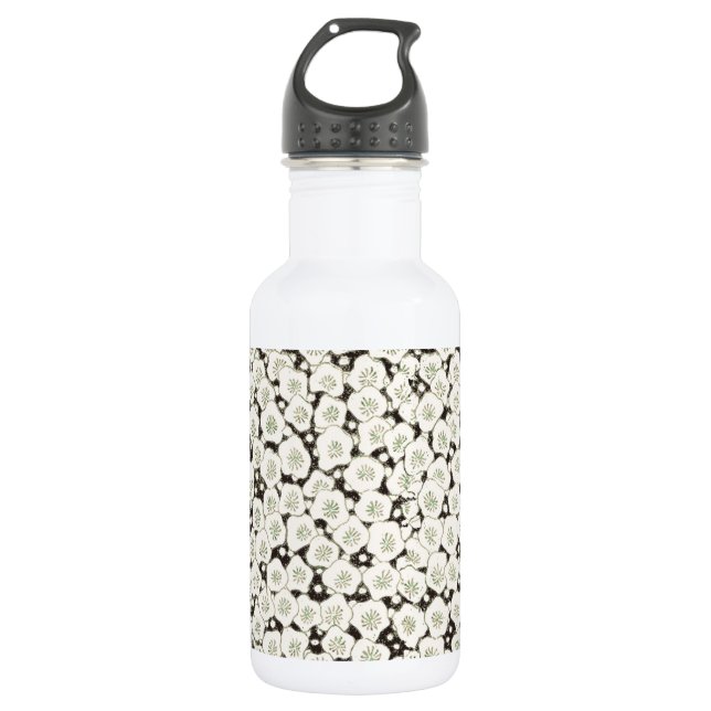 Japan White Flower floral garden 532 Ml Water Bottle (Front)