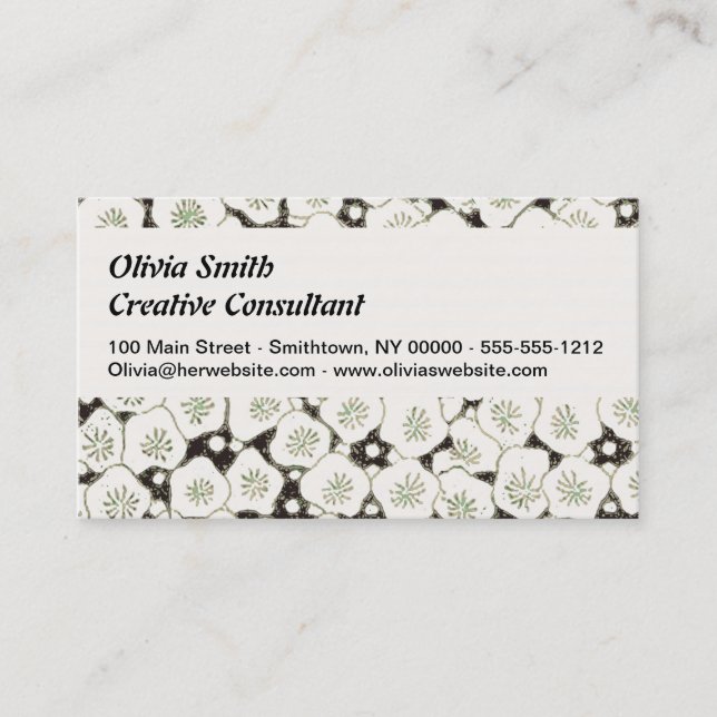 Japan White Flower floral garden Business Card (Front)
