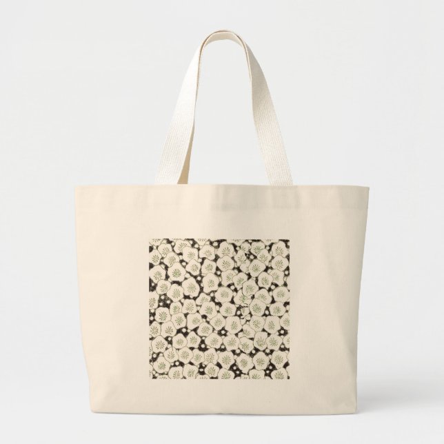 Japan White Flower floral garden Large Tote Bag (Front)