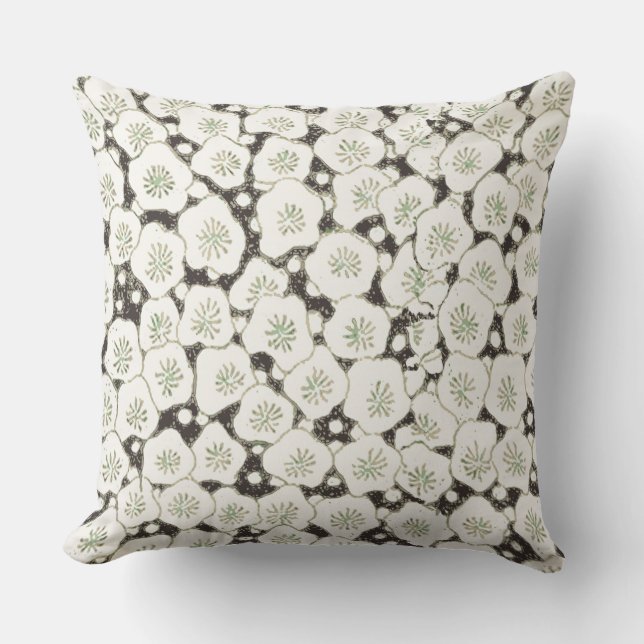 Japan White Flower floral garden Outdoor Cushion (Front)