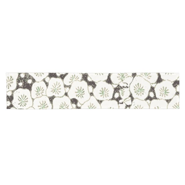 Japan White Flower floral garden Short Table Runner (Horizontal)