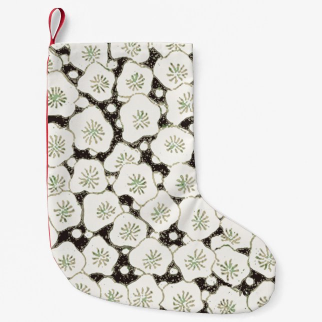 Japan White Flower floral garden Small Christmas Stocking (Front)