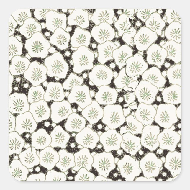 Japan White Flower floral garden Square Sticker (Front)