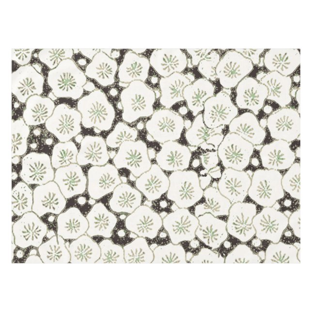 Japan White Flower floral garden Tablecloth (Front (Horizontal))