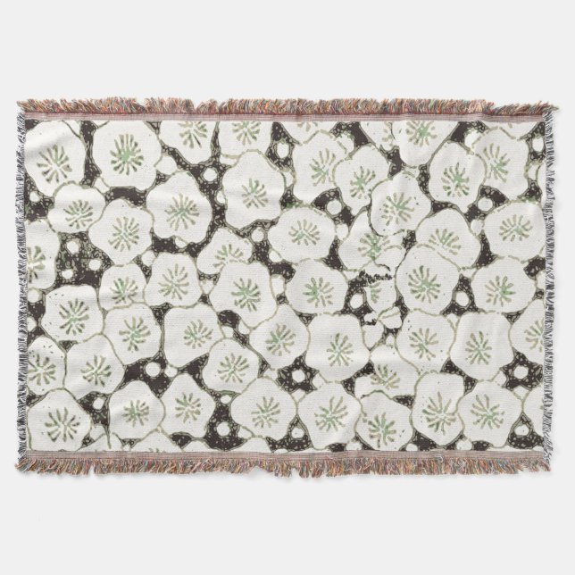Japan White Flower floral garden Throw Blanket (Front)