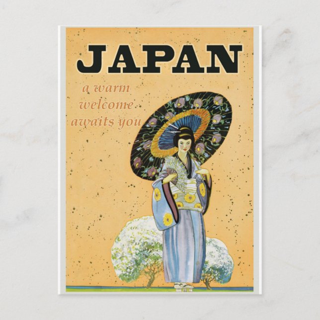 Japan Woman Lady Vintage Travel Postcard (Front)